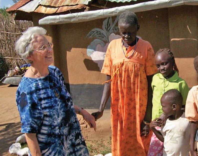 Sister Theresa with a Sudanese family.