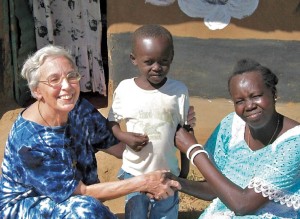 Sister Theresa with Esther and her son Junior in Sudan.