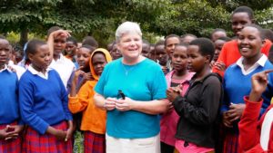 Sister Mary Vertucci with students from Emusoii Center